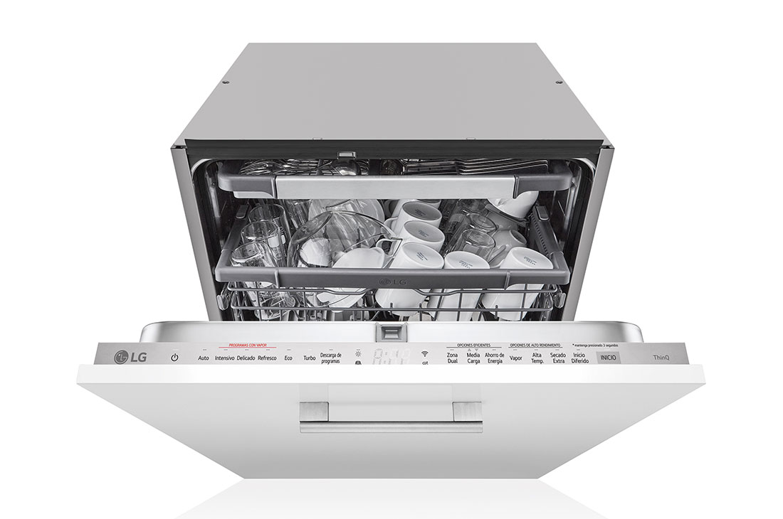 LG Lavavajillas Integrable, LG QuadWash™ Steam, B con lavado a vapor y tercera bandeja , DB365TXS