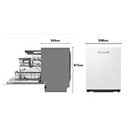LG Lavavajillas Integrable, LG QuadWash™ Steam, B con lavado a vapor y tercera bandeja , DB365TXS