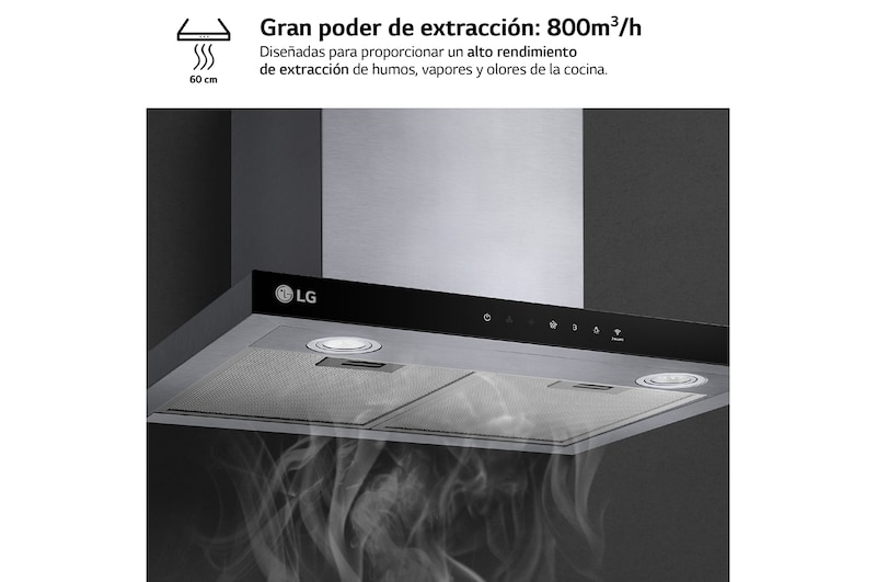 LG Campana extractora 60 cm - 800 ㎥/h Clase A, HCEZ2426S