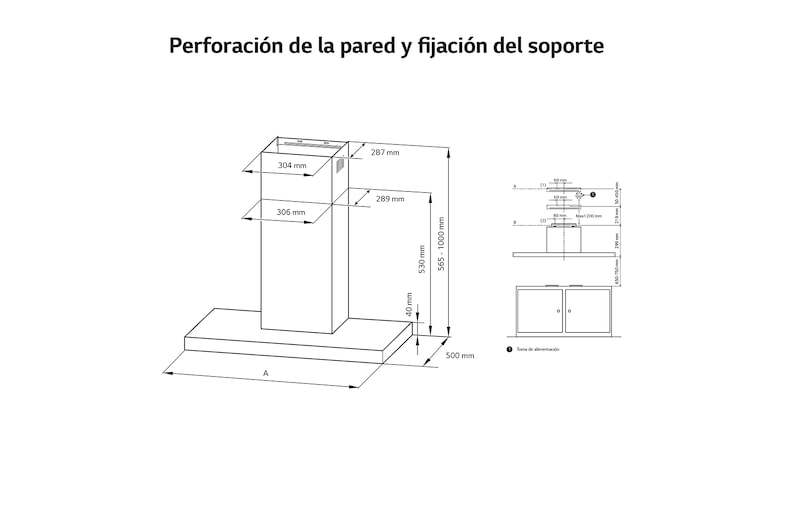 LG Campana extractora 60 cm - 800 ㎥/h Clase A, HCEZ2426S