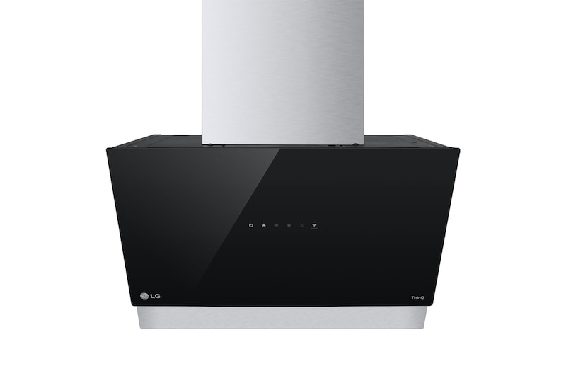 Vista frontal de Campana extractora inclinada Cristal  60 cm - 630 ㎥/h Clase C, HCEZ2428B