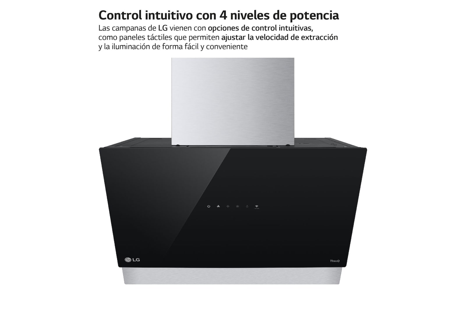 LG Campana extractora inclinada Cristal  60 cm - 630 ㎥/h Clase C, HCEZ2428B