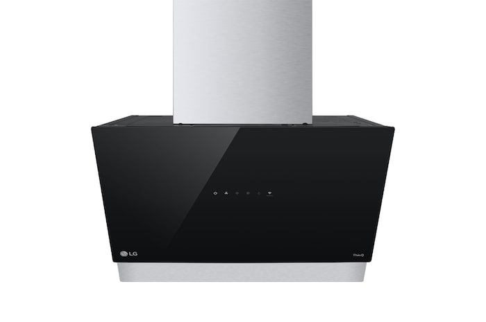 Vista frontal de Campana extractora inclinada Cristal 60 cm - 630 ㎥/h Clase C, HCEZ2428B