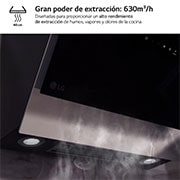 LG Campana extractora inclinada Cristal  60 cm - 630 ㎥/h Clase C, HCEZ2428B