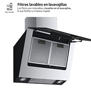 LG Campana extractora inclinada Cristal  60 cm - 630 ㎥/h Clase C, HCEZ2428B