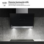 LG Campana extractora inclinada Cristal  60 cm - 630 ㎥/h Clase C, HCEZ2428B