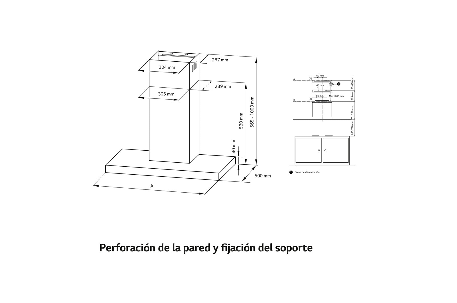 LG Campana extractora 90 cm - 800 ㎥/h Clase A, HCEZ3626S