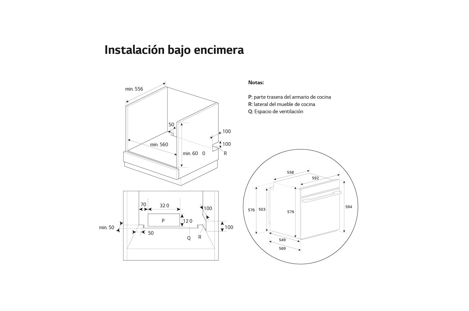 LG Outlet Horno Pirolítico Instaview 76L A+ con sistema de limpieza Blue EasyClean, guías, acero negro mate, WS7D7632WB.OUTLET