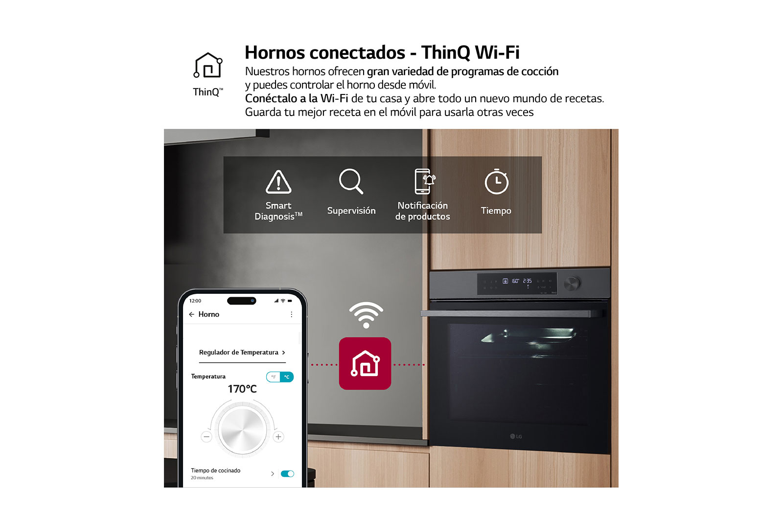 LG Outlet Horno Pirolítico Instaview 76L A+ con sistema de limpieza Blue EasyClean, guías, acero negro mate, WS7D7632WB.OUTLET