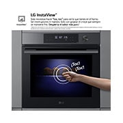 LG Outlet Horno Pirolítico Instaview 76L A+ con sistema de limpieza Blue EasyClean, guías, acero negro mate, WS7D7632WB.OUTLET