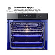 LG Outlet Horno Pirolítico Instaview 76L A+ con sistema de limpieza Blue EasyClean, guías, acero negro mate, WS7D7632WB.OUTLET
