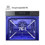 LG Outlet Horno Pirolítico Instaview 76L A+ con sistema de limpieza Blue EasyClean, guías, acero negro mate, WS7D7632WB.OUTLET