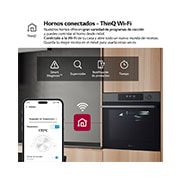 LG Outlet Horno Pirolítico Instaview 76L A+ con sistema de limpieza Blue EasyClean, guías, acero negro mate, WS7D7632WB.OUTLET