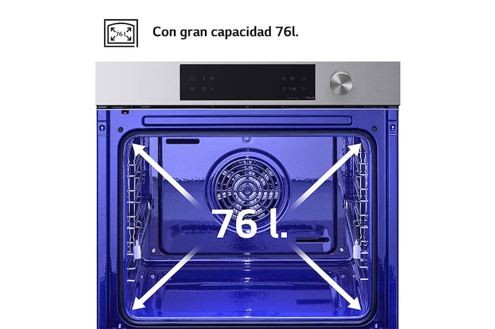 LG Oferta set: Horno LG Instaview 76 litros A+ Freidora de Aire y Placa de indución 59cm Flex + zona 28 cm, WSED7612S.CBIZ2