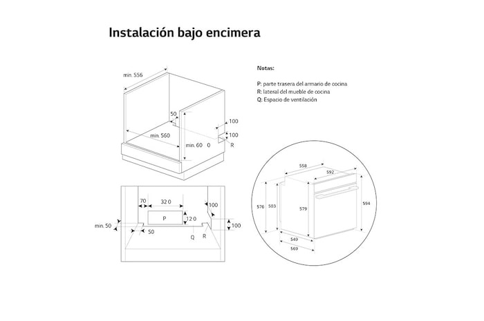 LG Oferta set: Horno LG Instaview 76 litros A+ Freidora de Aire y Placa de indución 59cm Flex + zona 28 cm, WSED7612S.CBIZ2