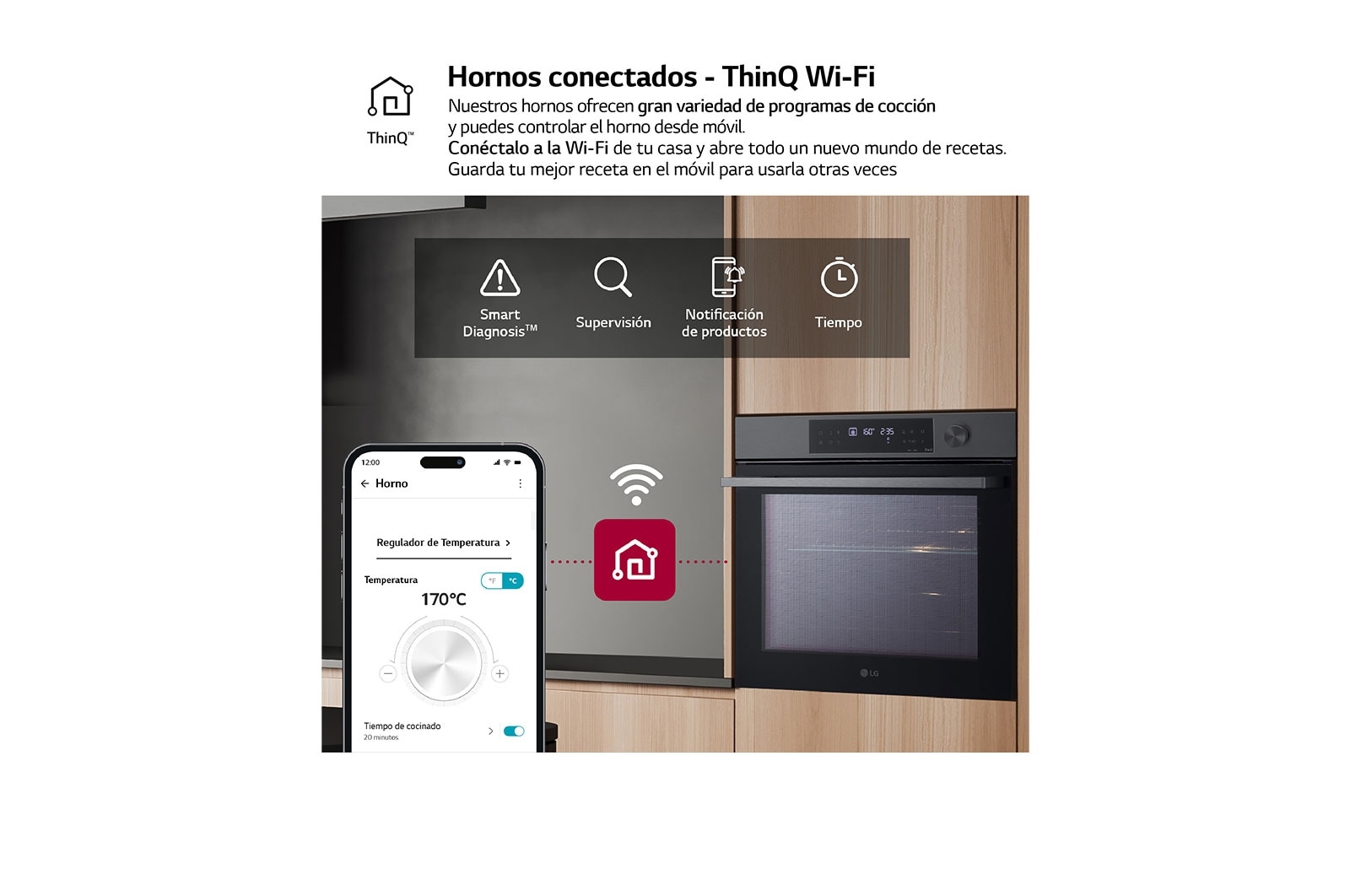 LG Horno Pirolítico Instaview  76L A+ con sistema de limpieza Blue EasyClean, guías, acero inoxidable, WSED7613S