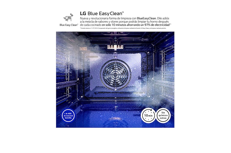 LG Horno Pirolítico Instaview  76L A+ con sistema de limpieza Blue EasyClean, guías, acero inoxidable, WSED7613S