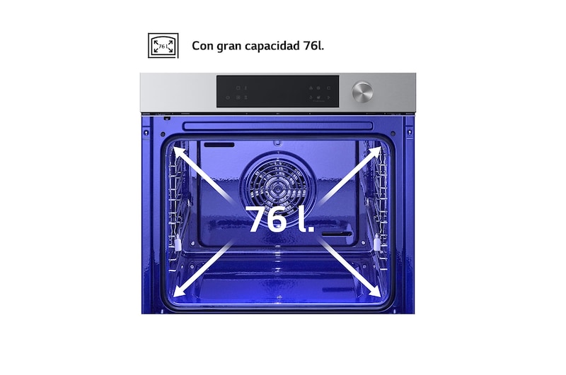 LG Horno Pirolítico Instaview  76L A+ con sistema de limpieza Blue EasyClean, guías, acero inoxidable, WSED7613S