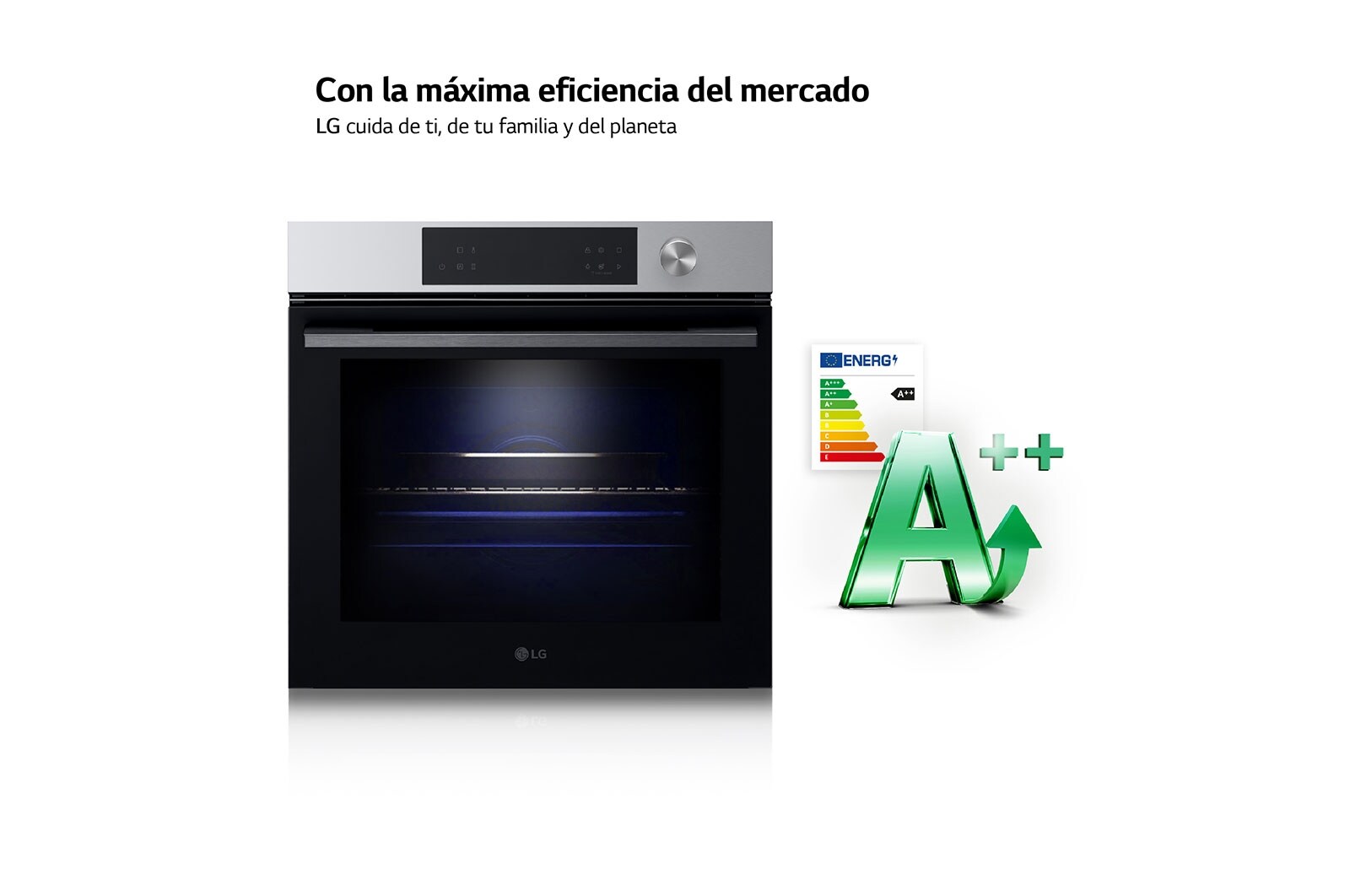 LG Horno Pirolítico Instaview  76L A+ con sistema de limpieza Blue EasyClean, guías, acero inoxidable, WSED7613S