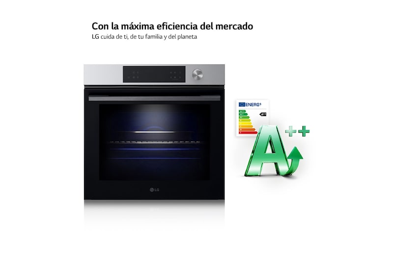 LG Horno Pirolítico Instaview  76L A+ con sistema de limpieza Blue EasyClean, guías, acero inoxidable, WSED7613S