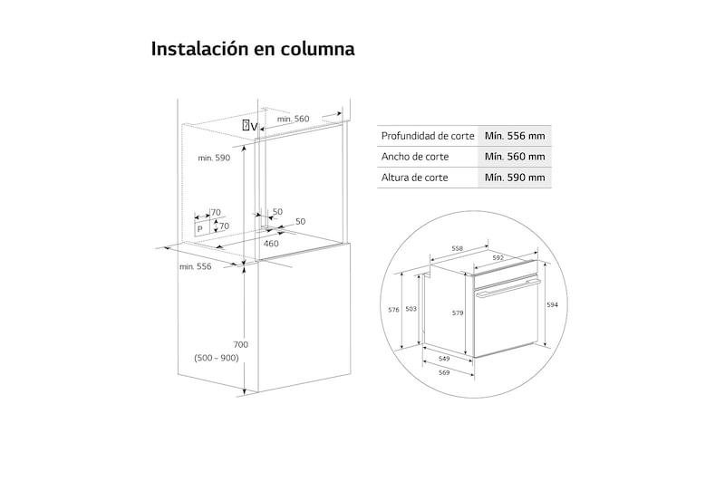 LG Horno Pirolítico Instaview  76L A+ con sistema de limpieza Blue EasyClean, guías, acero inoxidable, WSED7613S