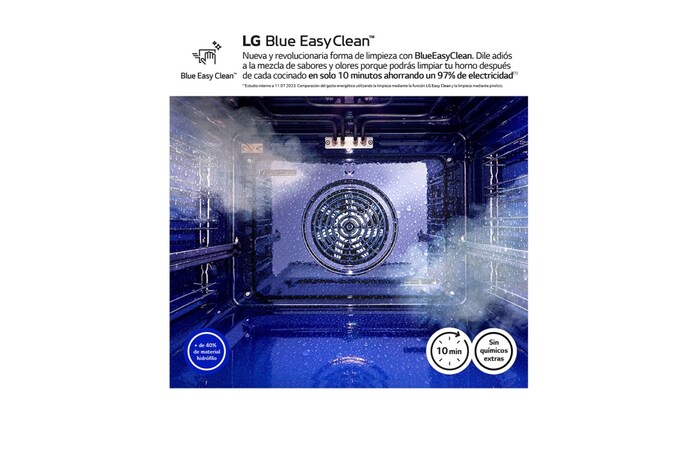 LG Horno Pirolítico Instaview 76L A+ con sistema de limpieza Blue EasyClean, guías, acero inoxidable, WSED7613S
