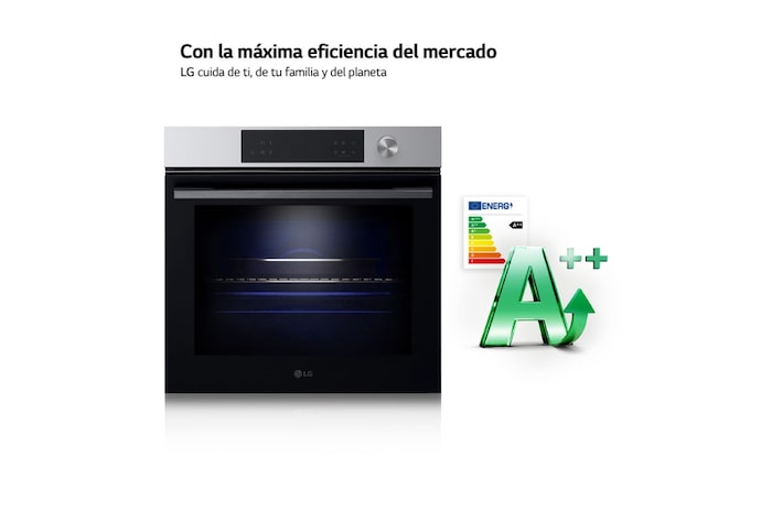 LG Horno Pirolítico Instaview 76L A+ con sistema de limpieza Blue EasyClean, guías, acero inoxidable, WSED7613S