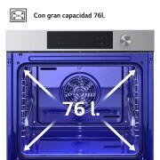 LG Horno Pirolítico Instaview  76L A+ con sistema de limpieza Blue EasyClean, guías, acero inoxidable, WSED7613S