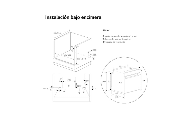 LG Horno LG Instaview 76 litros A++ Cocina Vapor y Freidora de Aire, WSED7665B