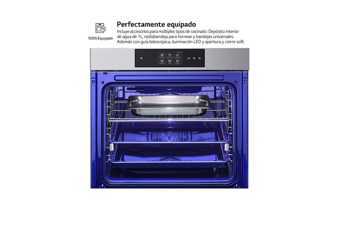 LG Horno LG Instaview 76 litros A++ Cocina Vapor y Freidora de Aire, WSED7665B
