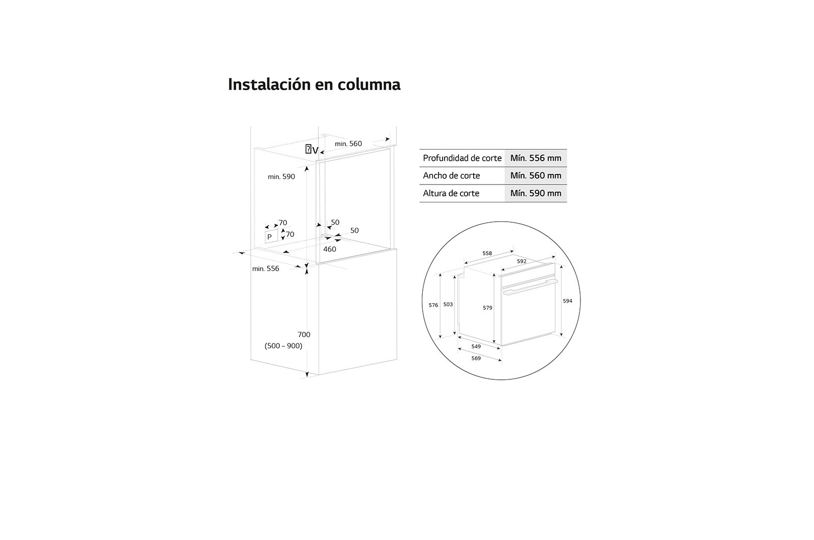 LG Horno  Instaview Vapor 100% 76L A++ con sistema de limpieza Blue EasyClean, cristal negro mate, WSED7666M