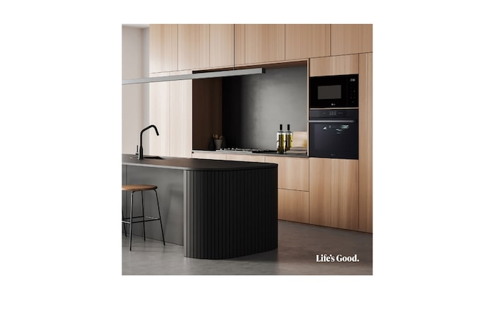 LG Horno Instaview Vapor 100% 76L A++ con sistema de limpieza Blue EasyClean, cristal negro mate, WSED7666M