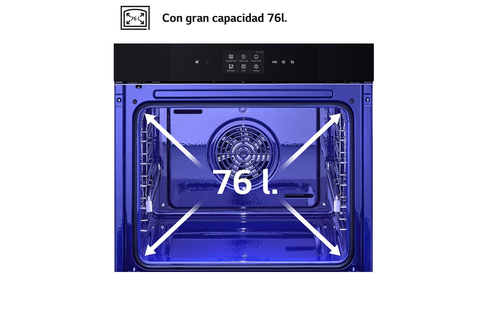 LG Horno LG Instaview 76 litros A++  Freidora de Aire, WSED7667M