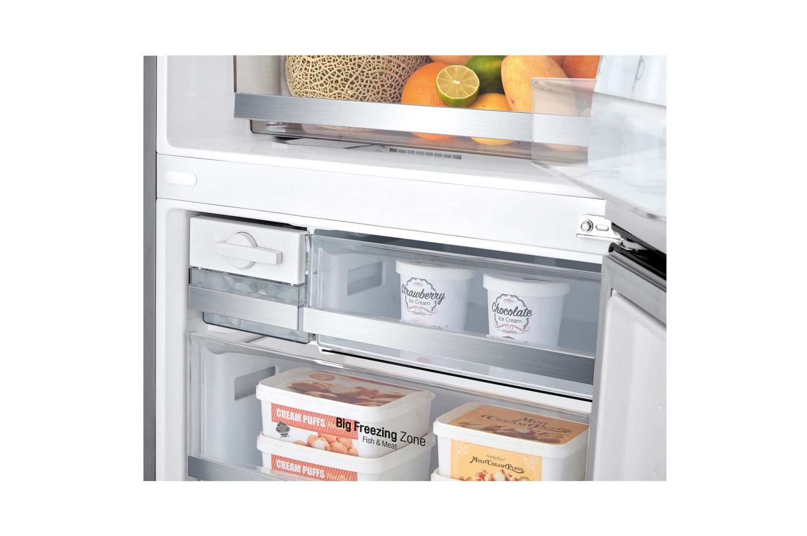 LG Frigorífico Combi 1,85m, Clasificación E, capacidad de 500l, Inox antihuellas, serie 70cm, GBB567PZCMB