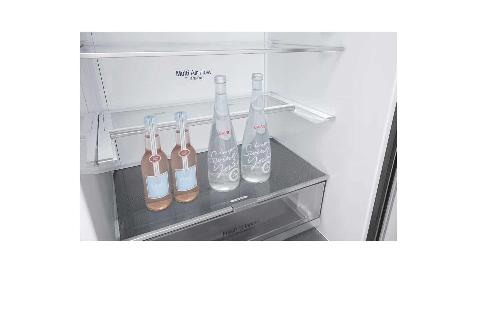 LG Frigorífico Combi 1,85m, Clasificación E, capacidad de 500l, Inox antihuellas, serie 70cm, GBB567PZCMB