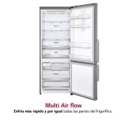 LG Frigorífico Combi 1,85m, Clasificación E, capacidad de 500l, Inox antihuellas, serie 70cm, GBB567PZCMB