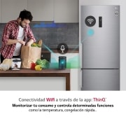 LG Frigorífico Combi 1,85m, Clasificación E, capacidad de 500l, Inox antihuellas, serie 70cm, GBB567PZCMB