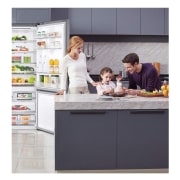 LG Frigorífico Combi 1,85m, Clasificación E, capacidad de 500l, Inox antihuellas, serie 70cm, GBB567PZCMB