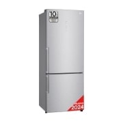LG Frigorífico Combi Door Cooling  1,85m, Clasificación D, Acero  antihuellas, serie 70cm, GBB569NSAGB vista frontal ladeada, GBB569NSAGB