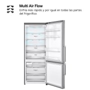 LG Frigorífico Combi Door Cooling  1,85m, Clasificación D, Acero  antihuellas, serie 70cm, GBB569NSAGB vista frontal ladeada, GBB569NSAGB