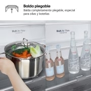 LG Frigorífico Combi Door Cooling  1,85m, Clasificación D, Acero  antihuellas, serie 70cm, GBB569NSAGB vista frontal ladeada, GBB569NSAGB