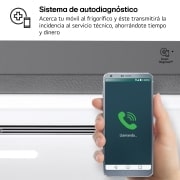 LG Frigorífico Combi Door Cooling  1,85m, Clasificación D, Acero  antihuellas, serie 70cm, GBB569NSAGB vista frontal ladeada, GBB569NSAGB