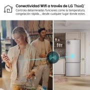 LG Frigorífico Combi Door Cooling  1,85m, Clasificación D, Acero  antihuellas, serie 70cm, GBB569NSAGB vista frontal ladeada, GBB569NSAGB