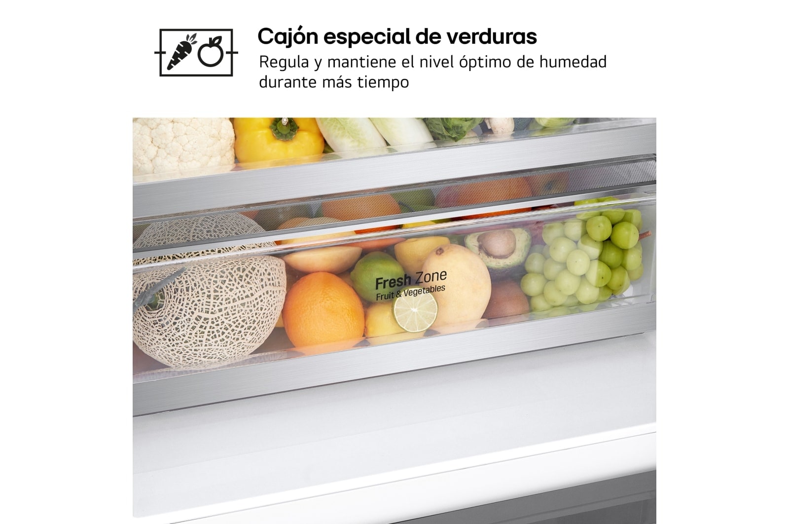LG Frigorífico Combi Door Cooling  1,85m, Clasificación D, Acero  antihuellas, serie 70cm, GBB569NSAGB vista frontal ladeada, GBB569NSAGB