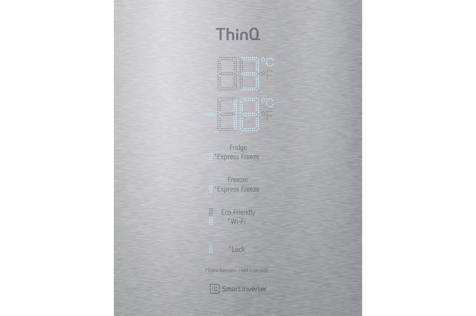 LG Frigorífico Combi Door Cooling  1,85m, Clasificación D, Acero  antihuellas, serie 70cm, GBB569NSAGB vista frontal ladeada, GBB569NSAGB