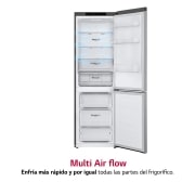 LG Frigorífico Combi  1,86m, Clasificación C, capacidad de 374l, Inox antihuellas, serie 600, GBB61PZGCN1
