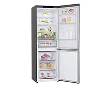 LG Frigorífico Combi, 1,86m, Clasificación E, capacidad de 374l, Inox Antihuellas, serie 6, GBB61PZJMN