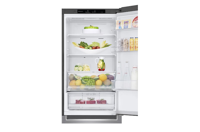 LG Outlet Frigorífico Combi, 1,86m, Clasificación E, capacidad de 374l, Inox Antihuellas, serie 6 , GBB61PZJMN.OUTLET