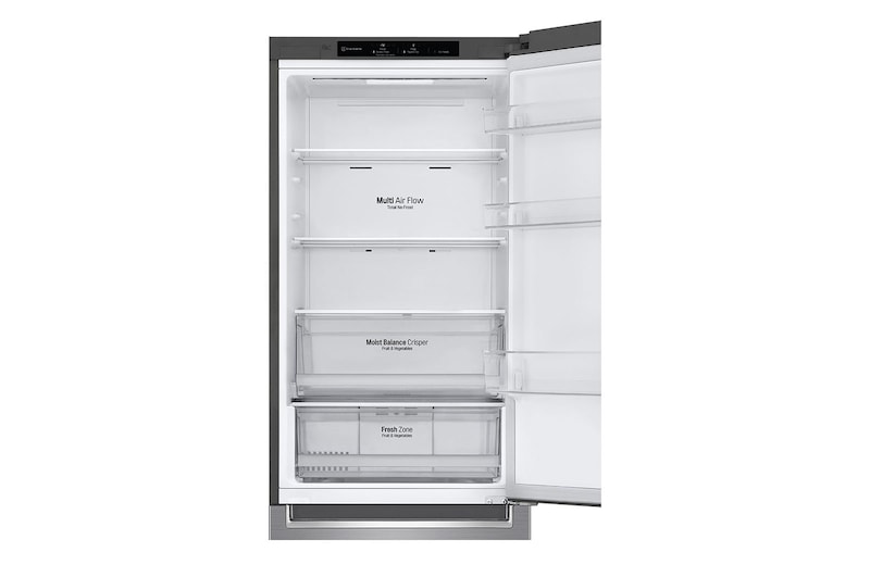 LG Outlet Frigorífico Combi, 1,86m, Clasificación E, capacidad de 374l, Inox Antihuellas, serie 6 , GBB61PZJMN.OUTLET