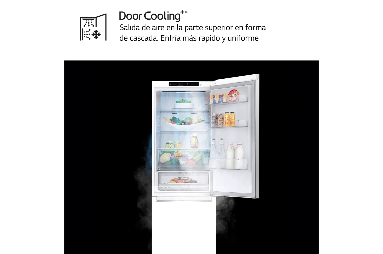 LG Frigorífico Combi 1,86m, Clasificación C, capacidad de 374l, Blanco, serie 600, GBB61SWGCN1